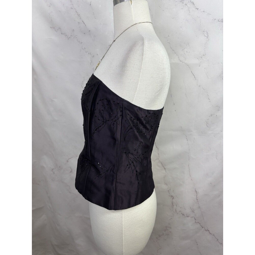 VTG 90s Fairy Bustier Corset Top Purple Beaded Strapless Sz 6 Y2K Whimsigoth - Picture 6 of 11